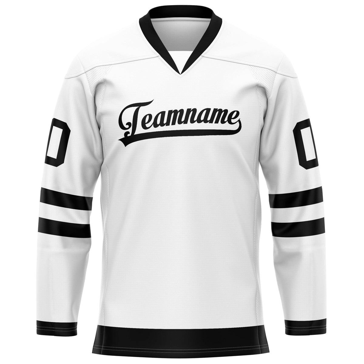 Custom White Black Solid Colour Hockey Jersey