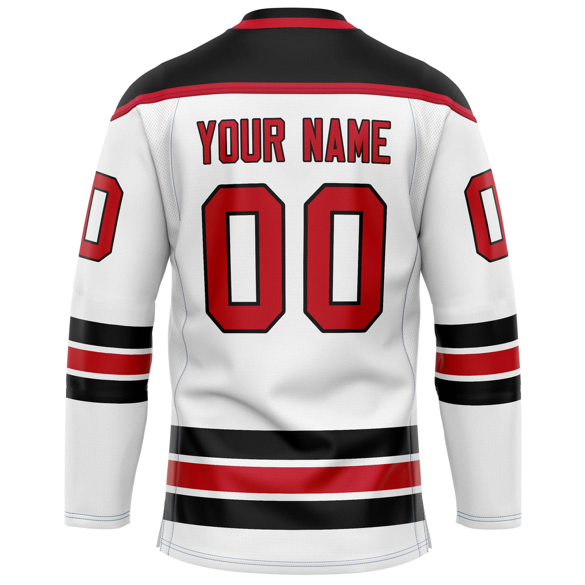 Custom White Red Solid Colour Hockey Jersey