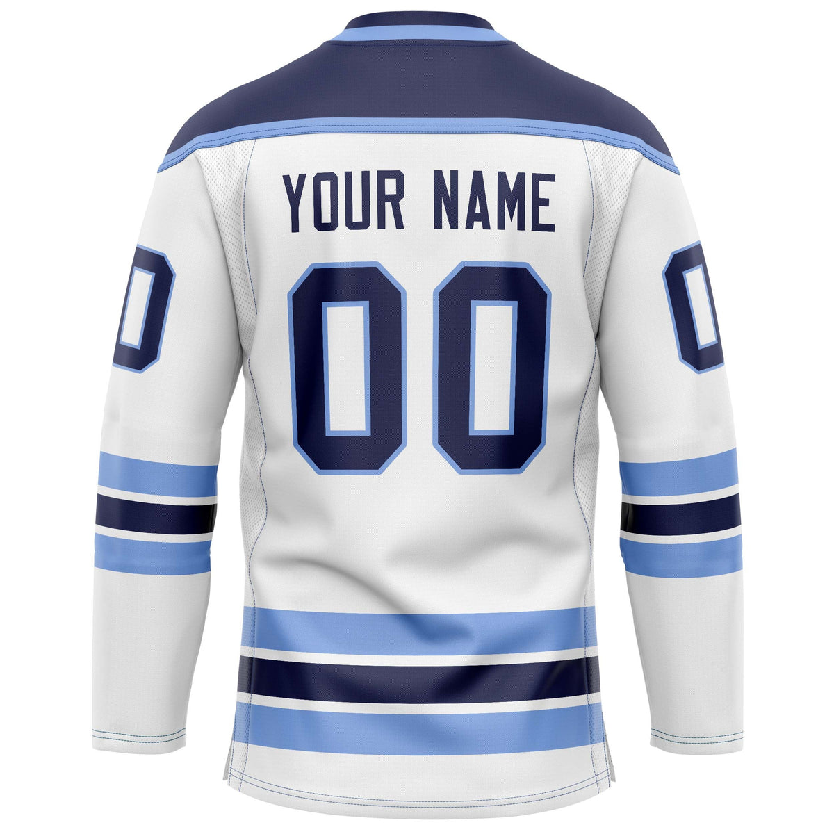 Custom White Navy Solid Colour Hockey Jersey