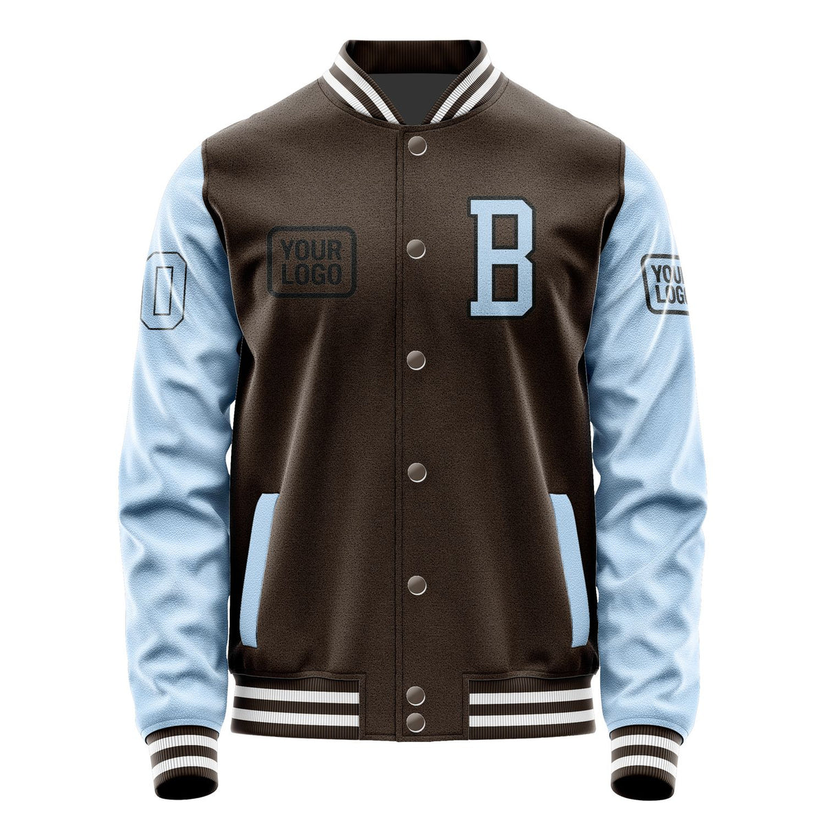 Custom Brown Light Blue Jacket JA010108011817080817