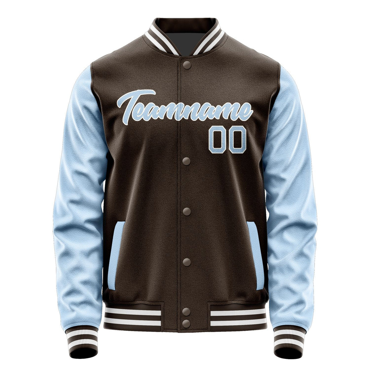 Custom Brown Light Blue Jacket JA0101080118B21808