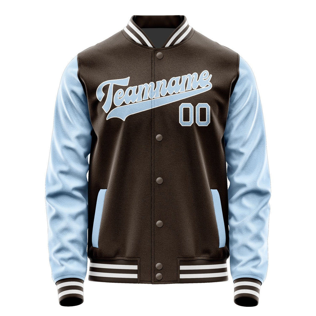 Custom Brown Light Blue Jacket JA0101080118B31808