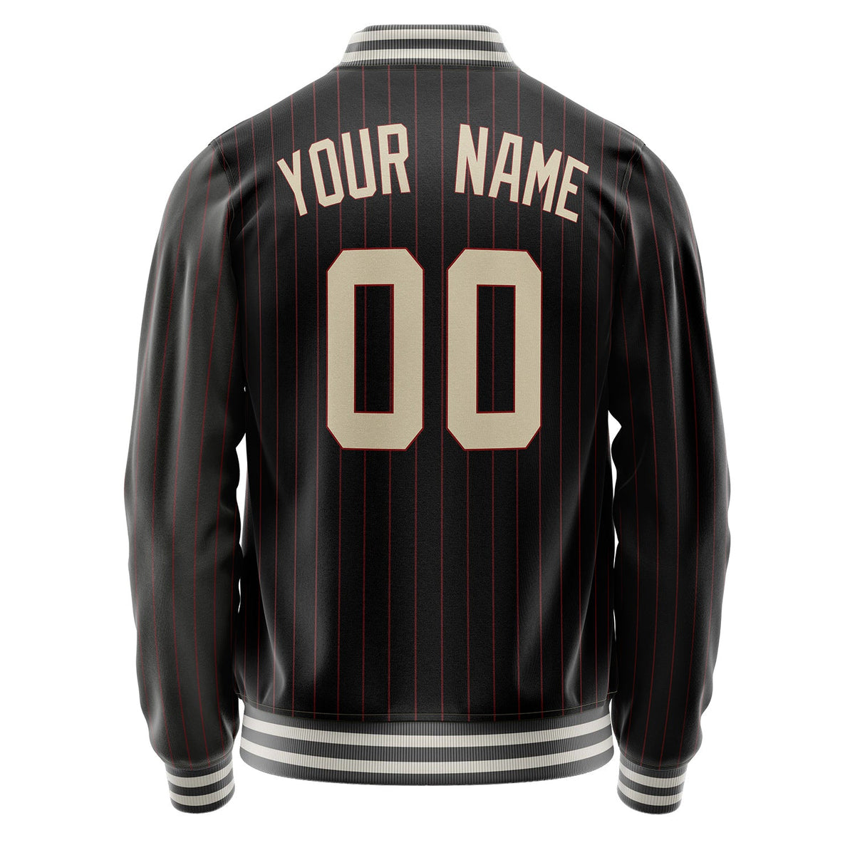 Custom Black Cream Solid Color Varsity Letterman Jacket JA02240617HF034