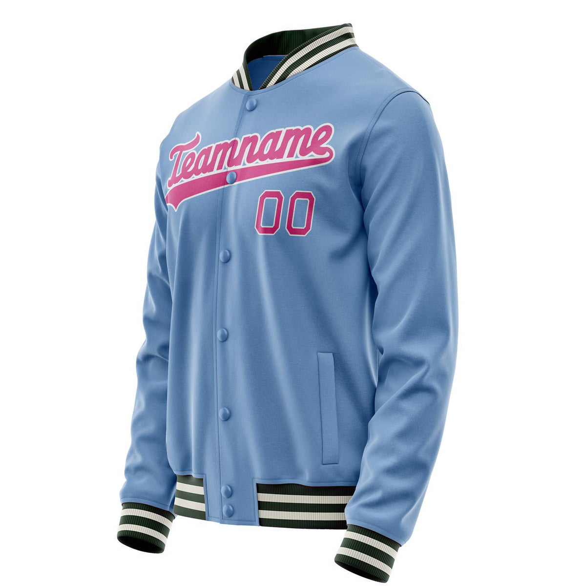 Custom Light-Blue Pink Solid Color Varsity Letterman Jacket JA02240617JC238