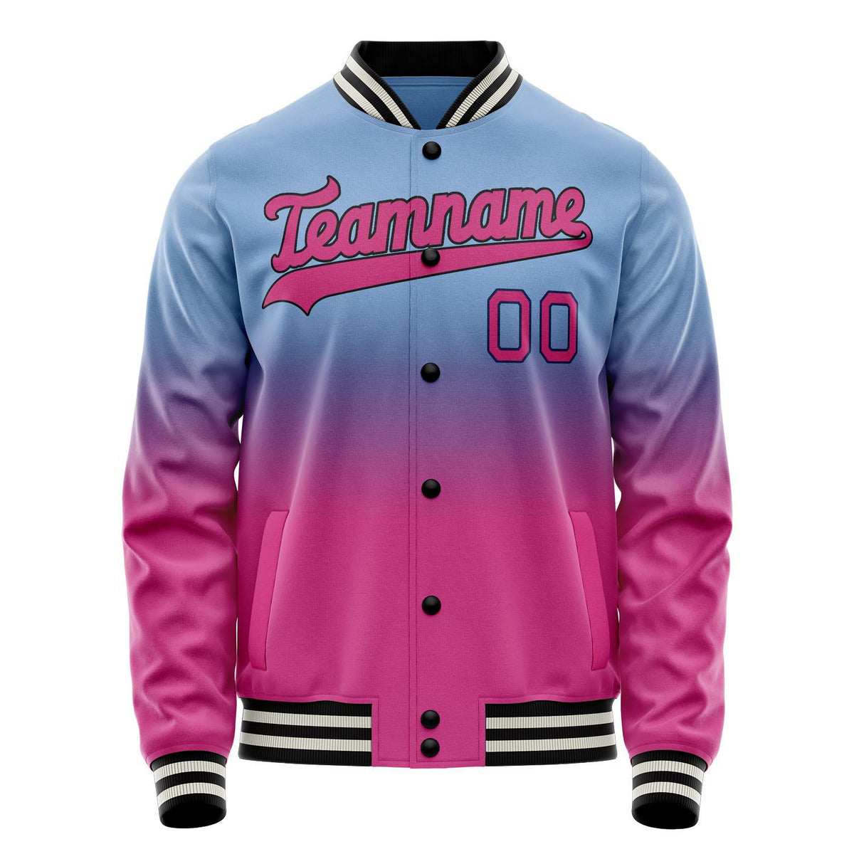 Custom Light-Blue Pink Gradient Varsity Letterman Jacket JA02240617JC241