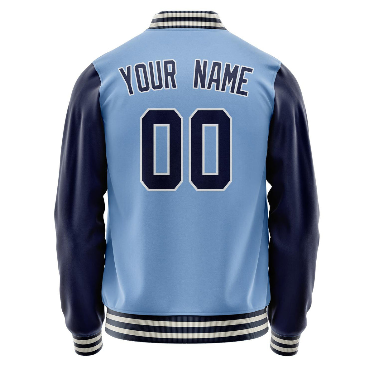 Custom Light-Blue Navy Solid Color Varsity Letterman Jacket JA02240617JC245