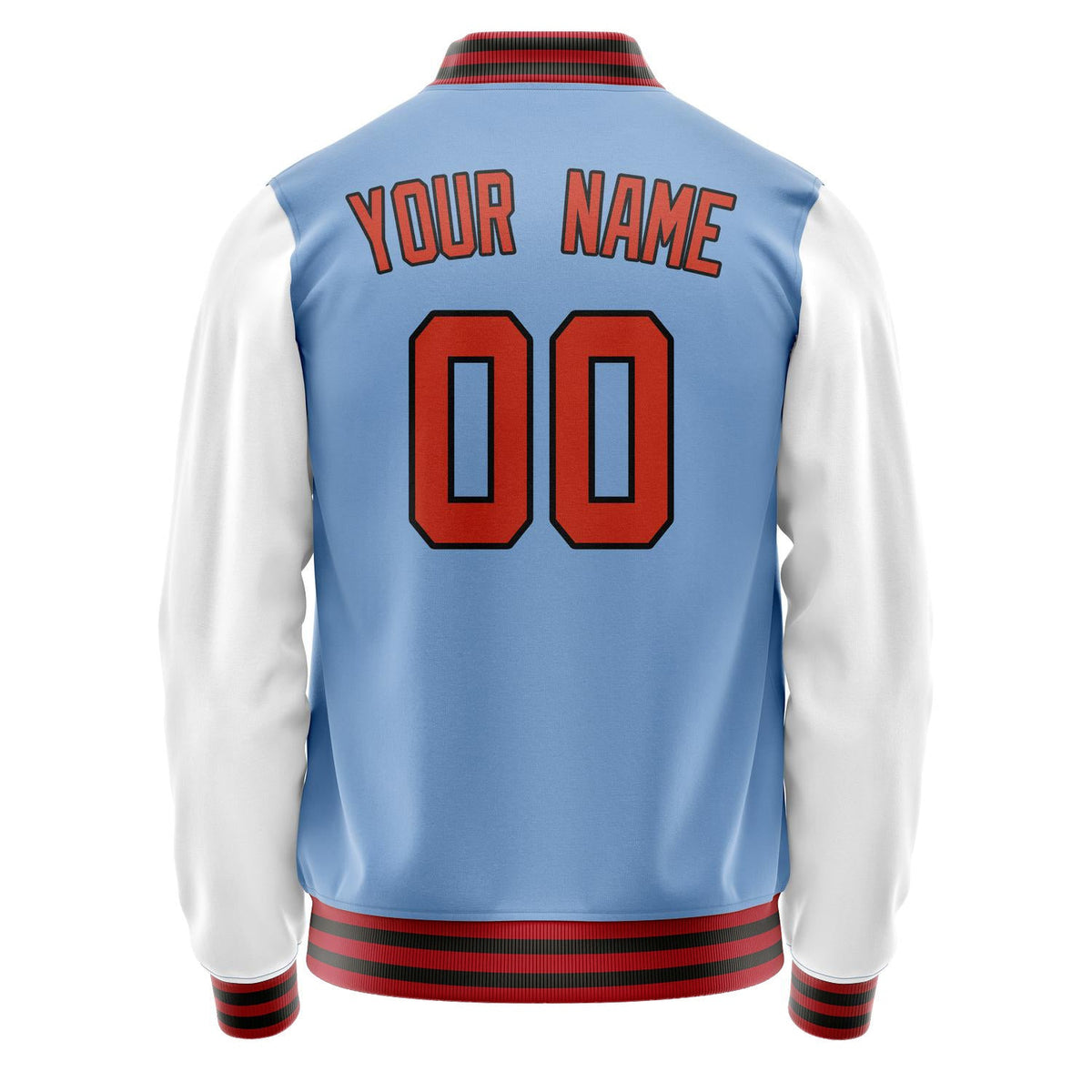 Custom Light-Blue White Solid Color Varsity Letterman Jacket JA02240617JC246