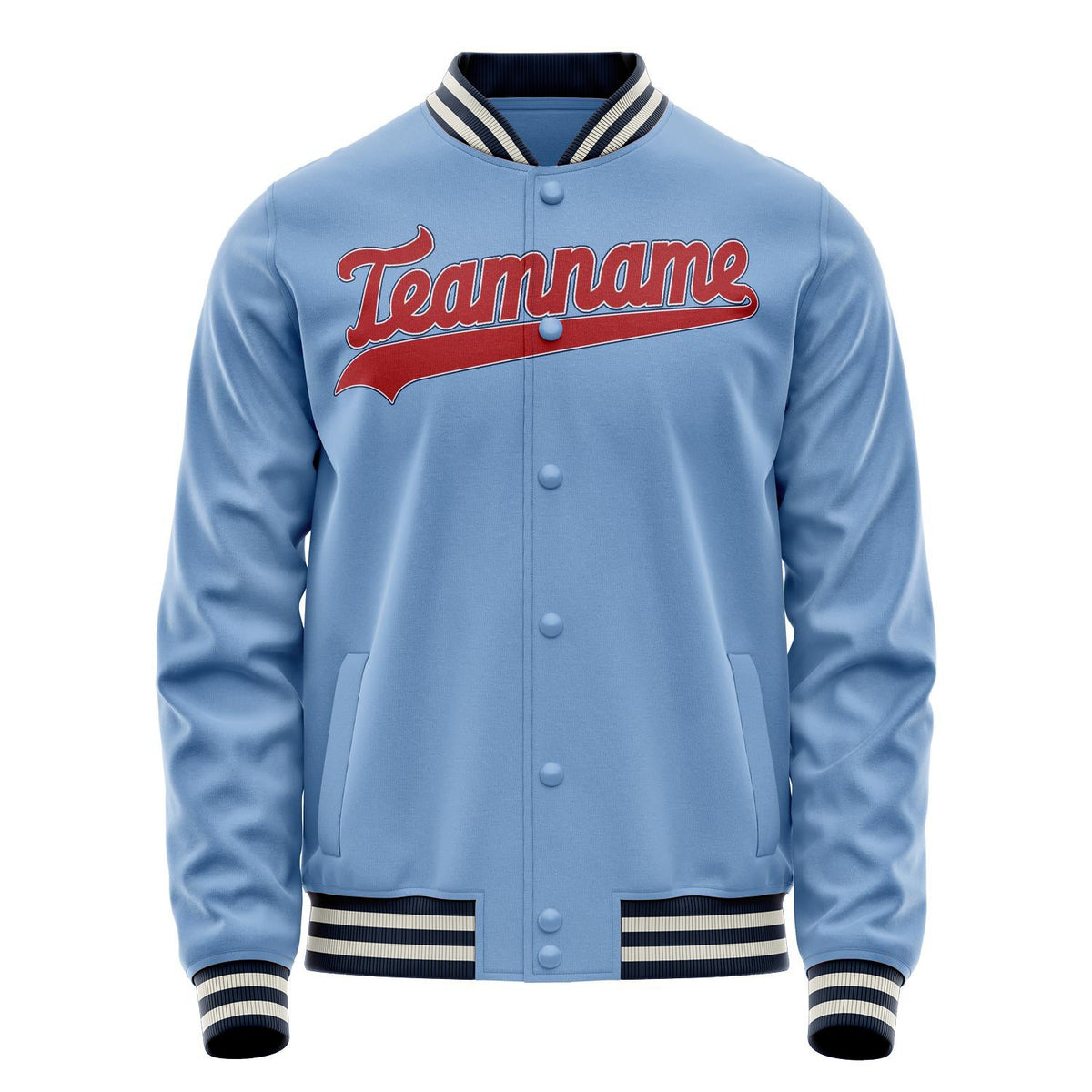 Custom Light-Blue Royal Solid Color Varsity Letterman Jacket JA02240617JC248