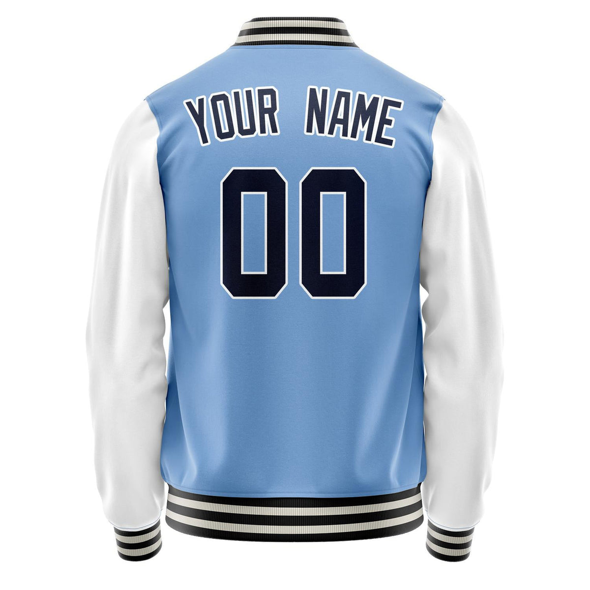 Custom Light-Blue Navy Solid Color Varsity Letterman Jacket JA02240617JC249