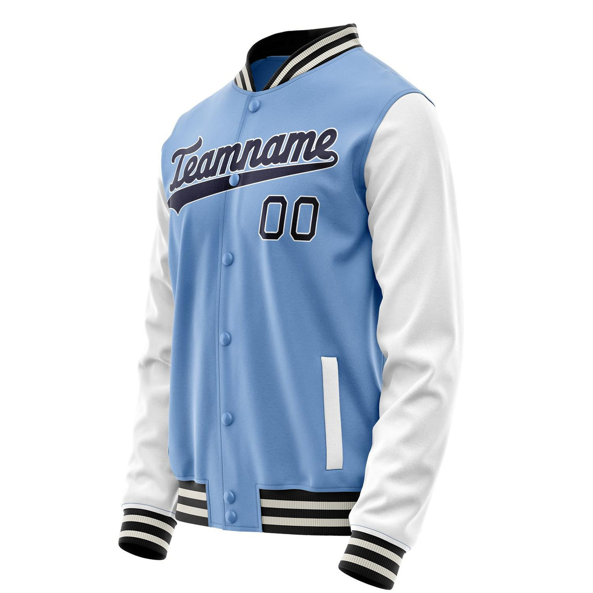 Custom Light-Blue Navy Solid Color Varsity Letterman Jacket JA02240617JC249