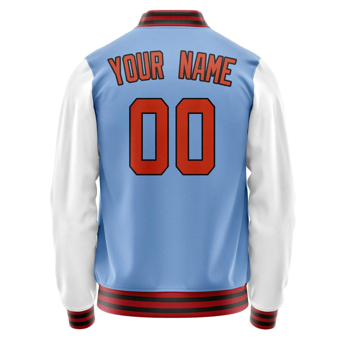 Custom Light-Blue White Solid Color Varsity Letterman Jacket JA02240617JC256