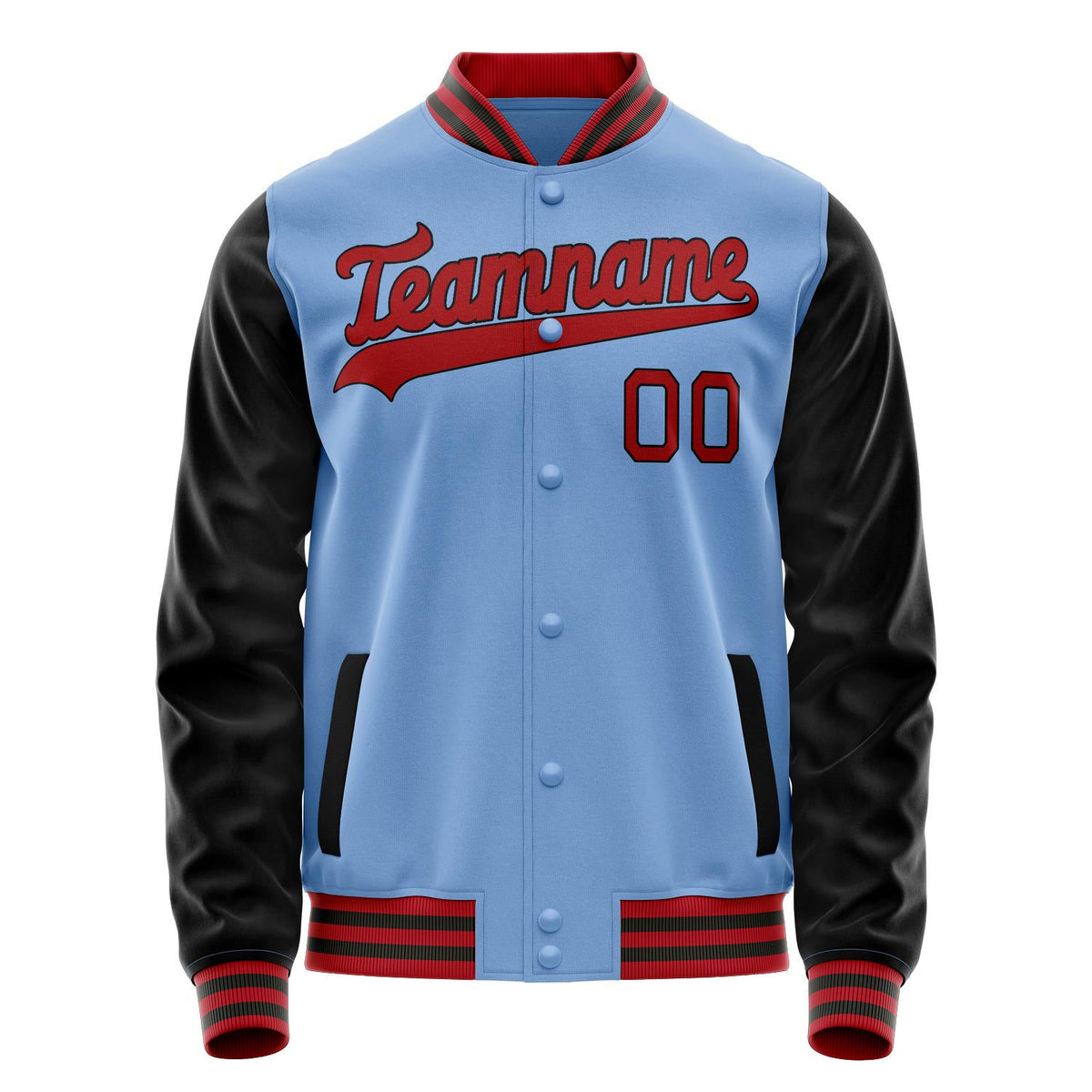 Custom Light-Blue Crimson Solid Color Varsity Letterman Jacket JA02240617JC257