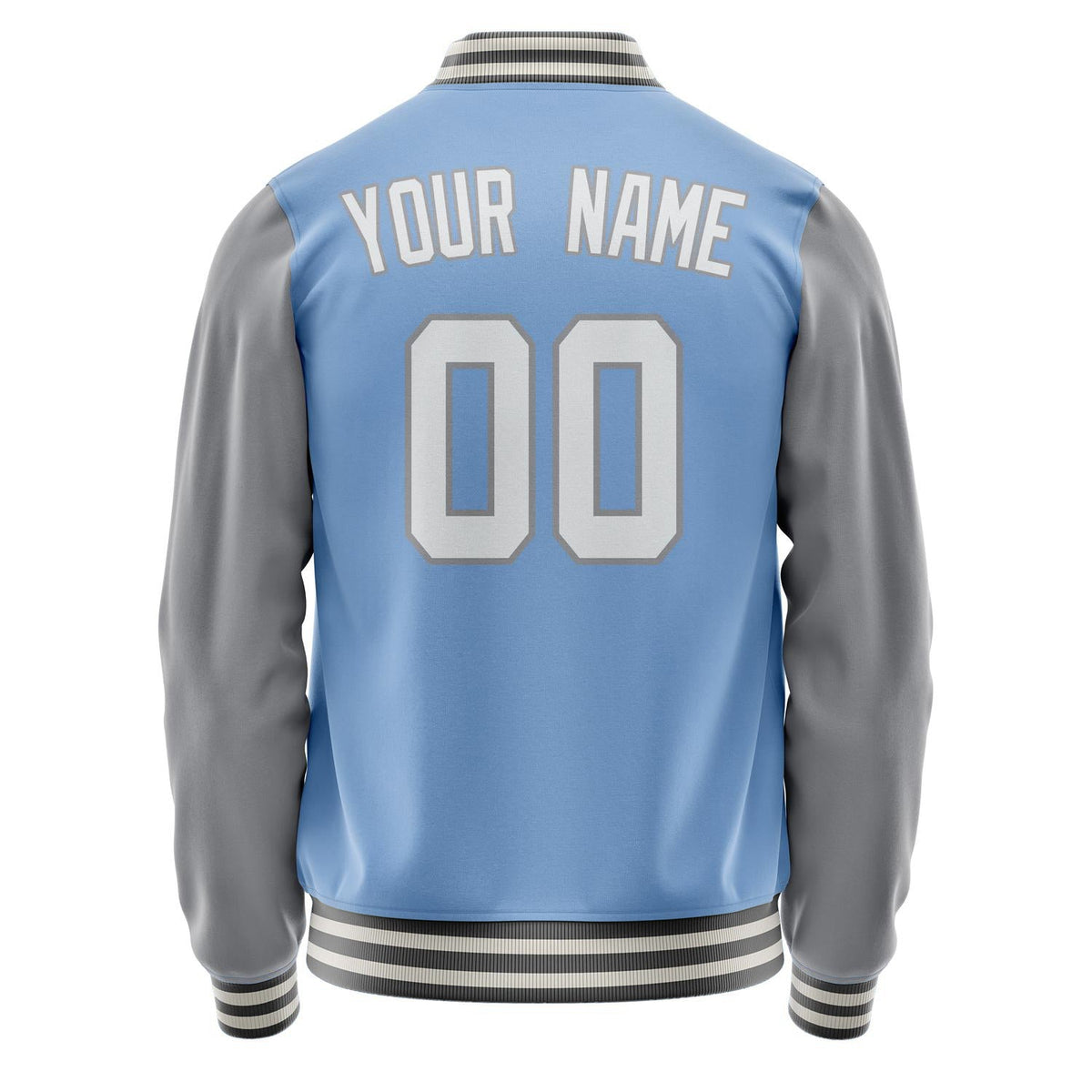 Custom Light-Blue Gray Solid Color Varsity Letterman Jacket JA02240617JC261