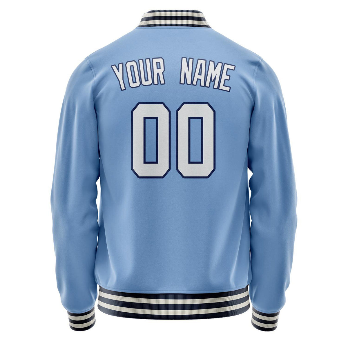 Custom Light-Blue White Solid Color Varsity Letterman Jacket JA02240617JC264