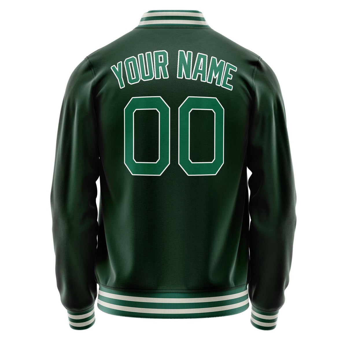 Custom Green Kelly-Green Solid Color Varsity Letterman Jacket JA02240617JG181