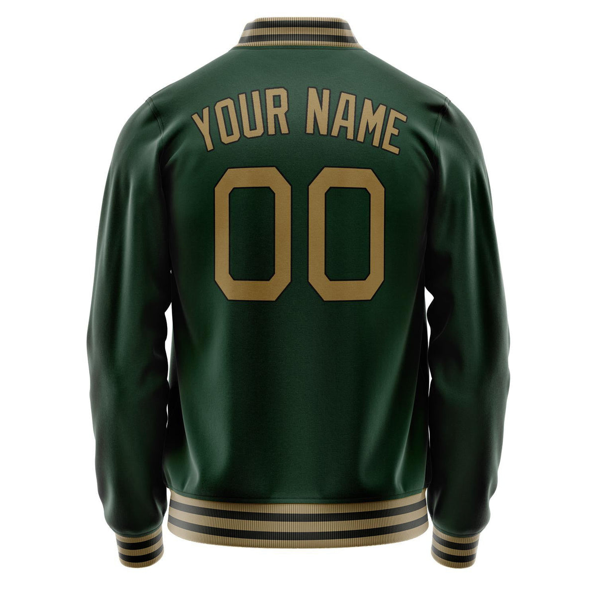 Custom Green Old-Gold Solid Color Varsity Letterman Jacket JA02240617JG200