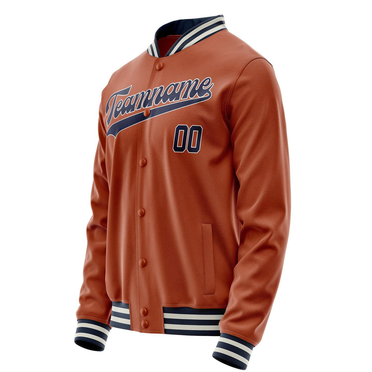 Custom Texas-Orange Navy Solid Color Varsity Letterman Jacket JA02240617JG428