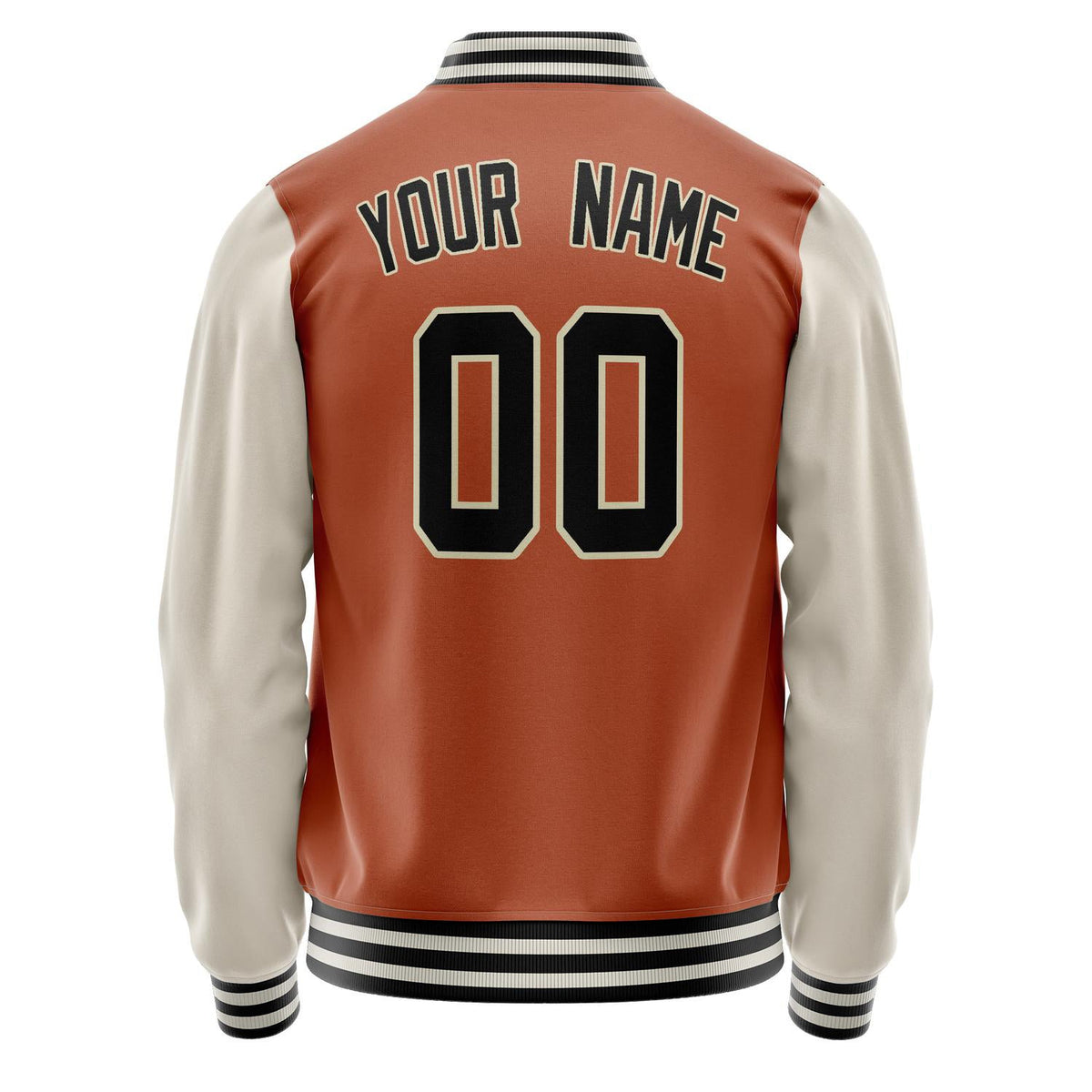 Custom Texas-Orange Cream Solid Color Varsity Letterman Jacket JA02240617JG442