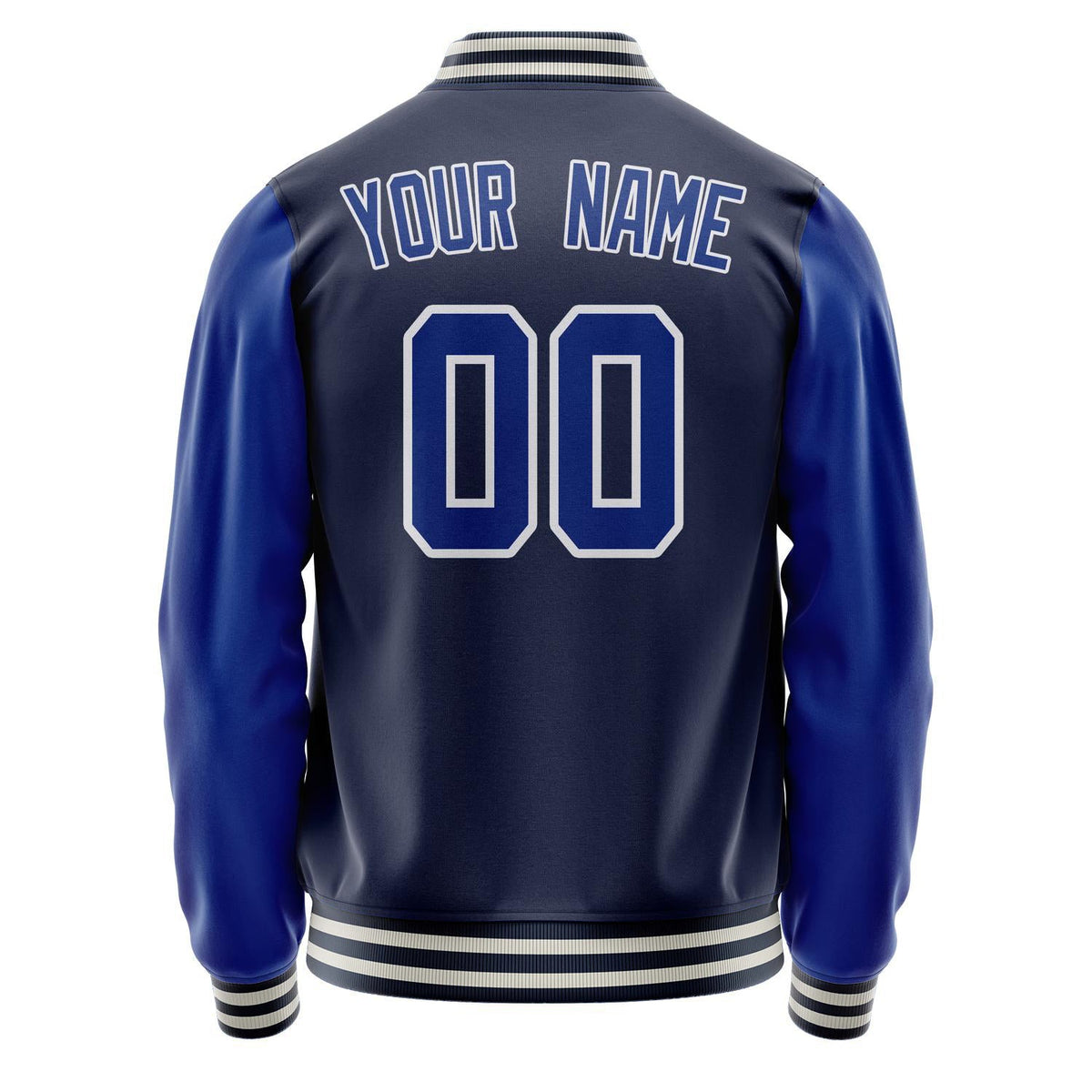 Custom Navy Royal Solid Color Varsity Letterman Jacket JA02240617KZ274