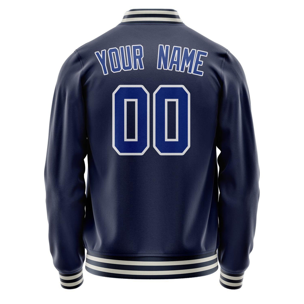 Custom Navy Royal Solid Color Varsity Letterman Jacket JA02240617KZ290