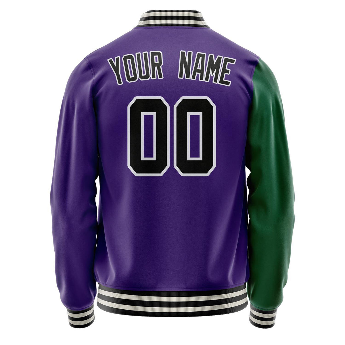 Custom Purple Kelly-Green Split Varsity Letterman Jacket JA02240617KZ358