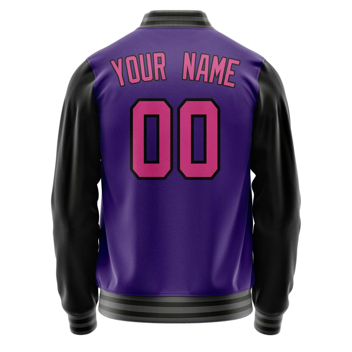 Custom Purple Pink Solid Color Varsity Letterman Jacket JA02240617KZ364