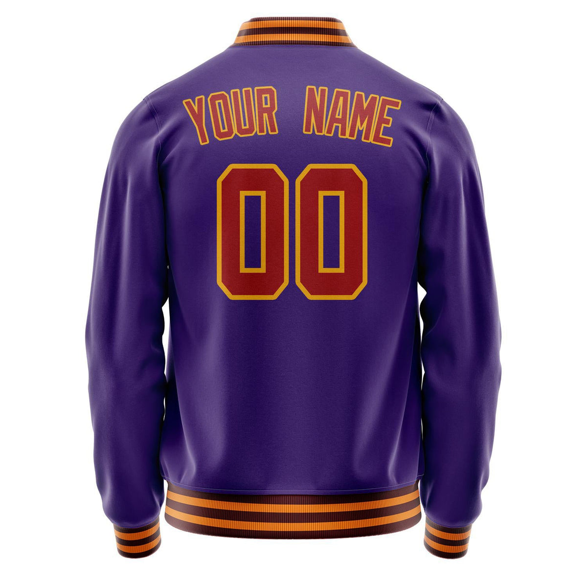 Custom Purple Red Solid Color Varsity Letterman Jacket JA02240617KZ369