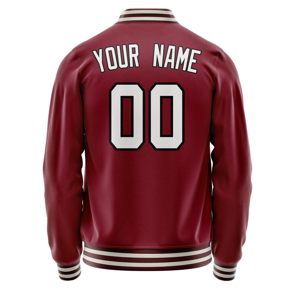 Custom Crimson White Solid Color Varsity Letterman Jacket JA02240617KZ509