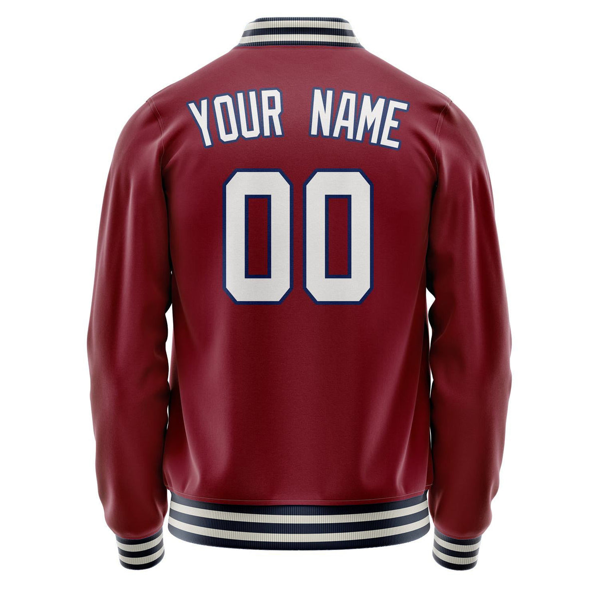 Custom Crimson White Solid Color Varsity Letterman Jacket JA02240617KZ514