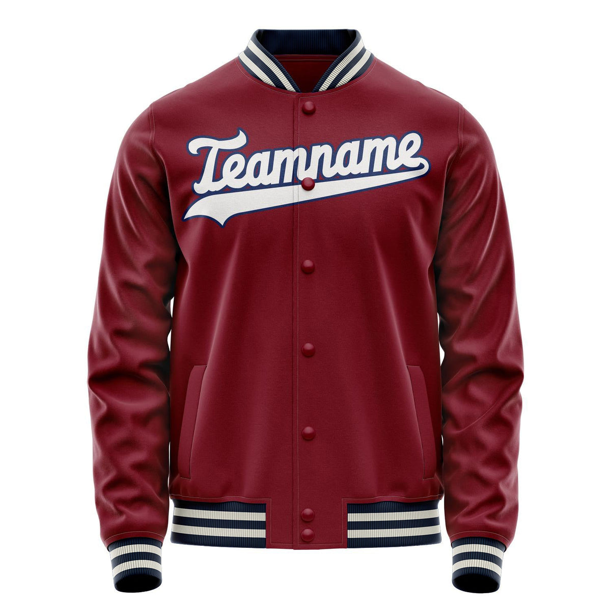 Custom Crimson White Solid Color Varsity Letterman Jacket JA02240617KZ514