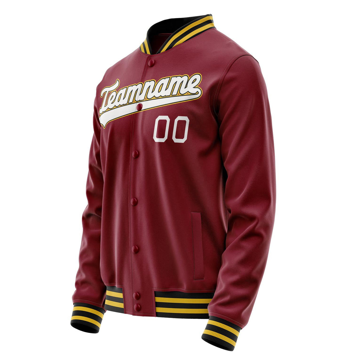 Custom Crimson White Solid Color Varsity Letterman Jacket JA02240617KZ524