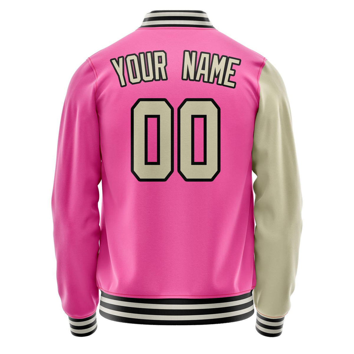 Custom Pink Cream Split Varsity Letterman Jacket JA02240617SH313