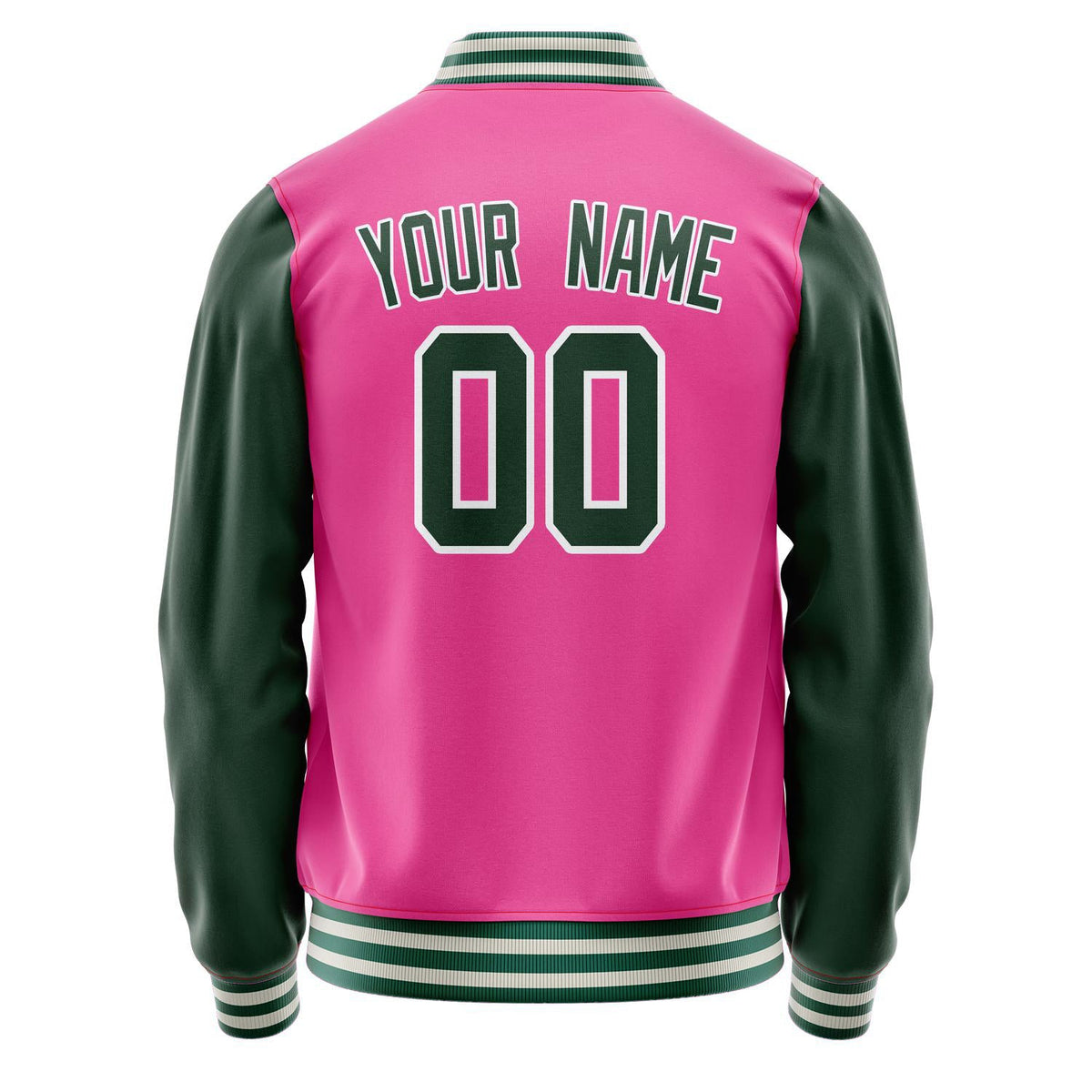 Custom Pink Kelly-Green Solid Color Varsity Letterman Jacket JA02240617SH316