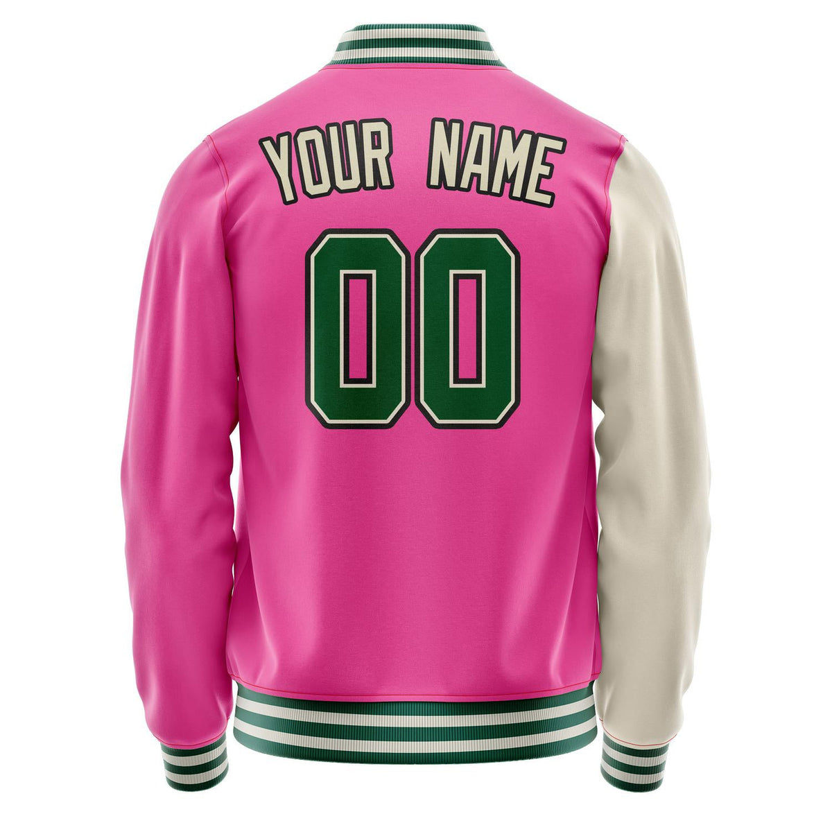 Custom Pink Cream Split Varsity Letterman Jacket JA02240617SH319