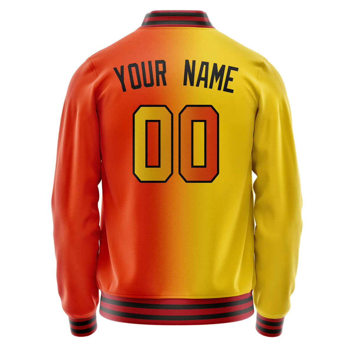 Custom Orange Yellow Gradient Varsity Letterman Jacket