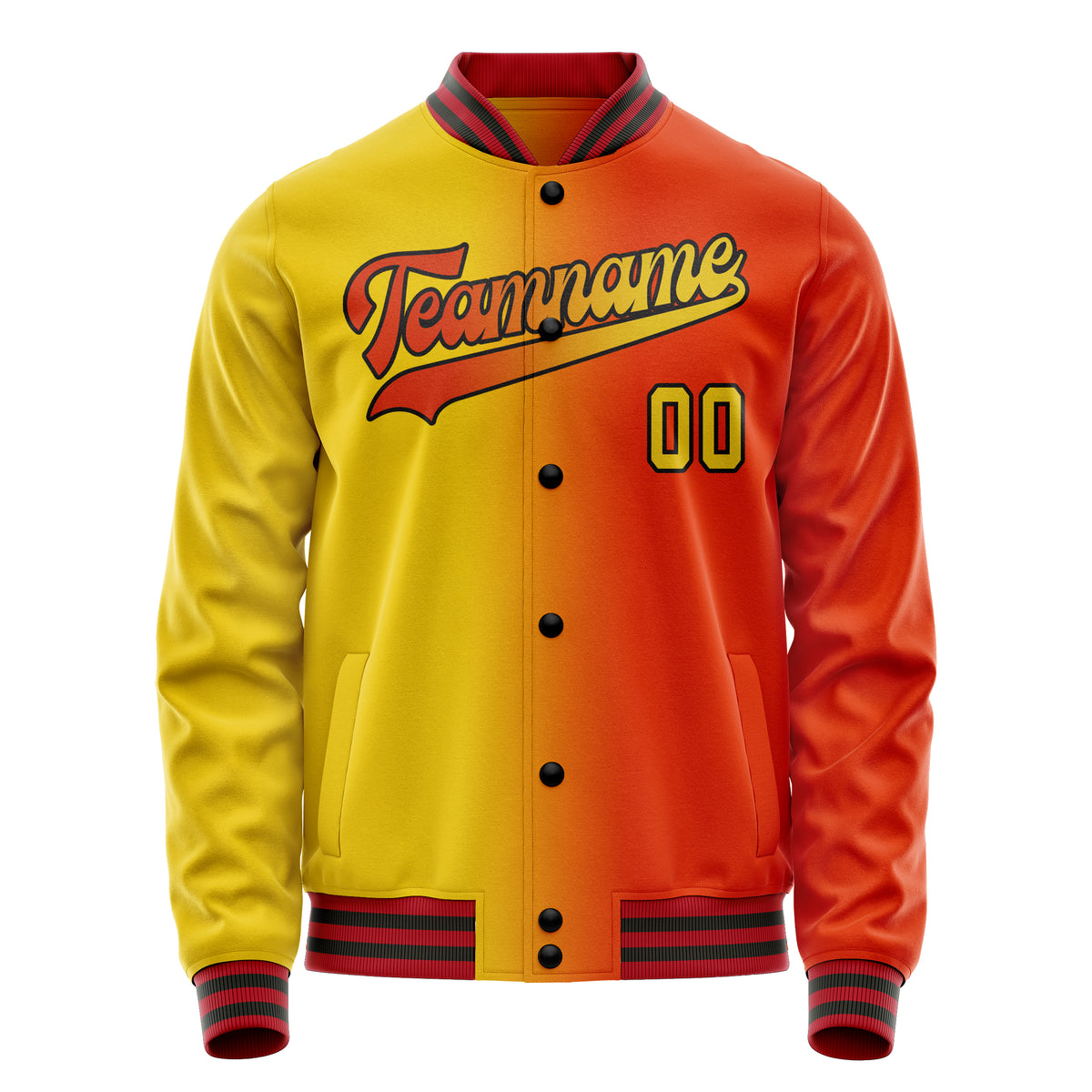 Custom Orange Yellow Gradient Varsity Letterman Jacket