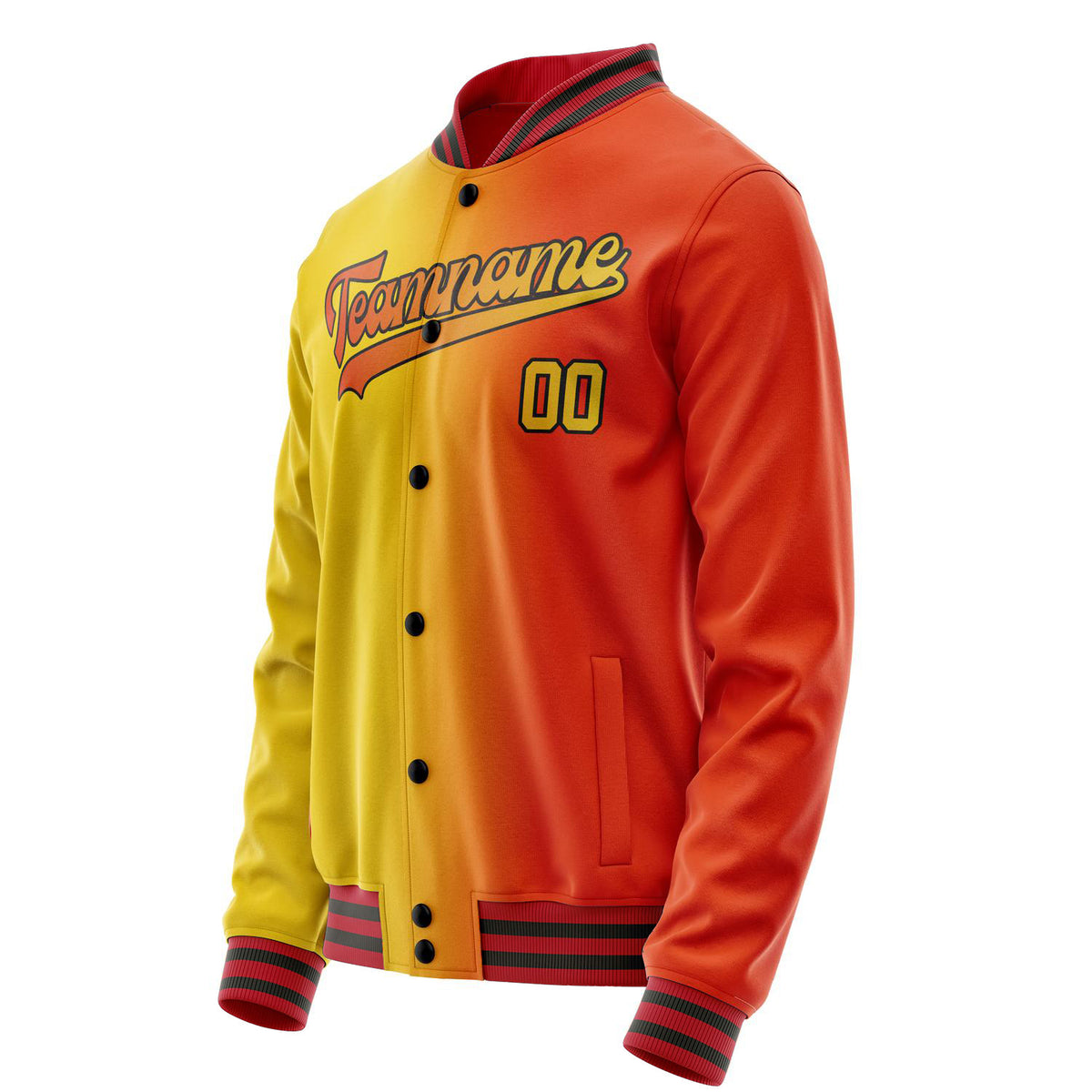 Custom Orange Yellow Gradient Varsity Letterman Jacket