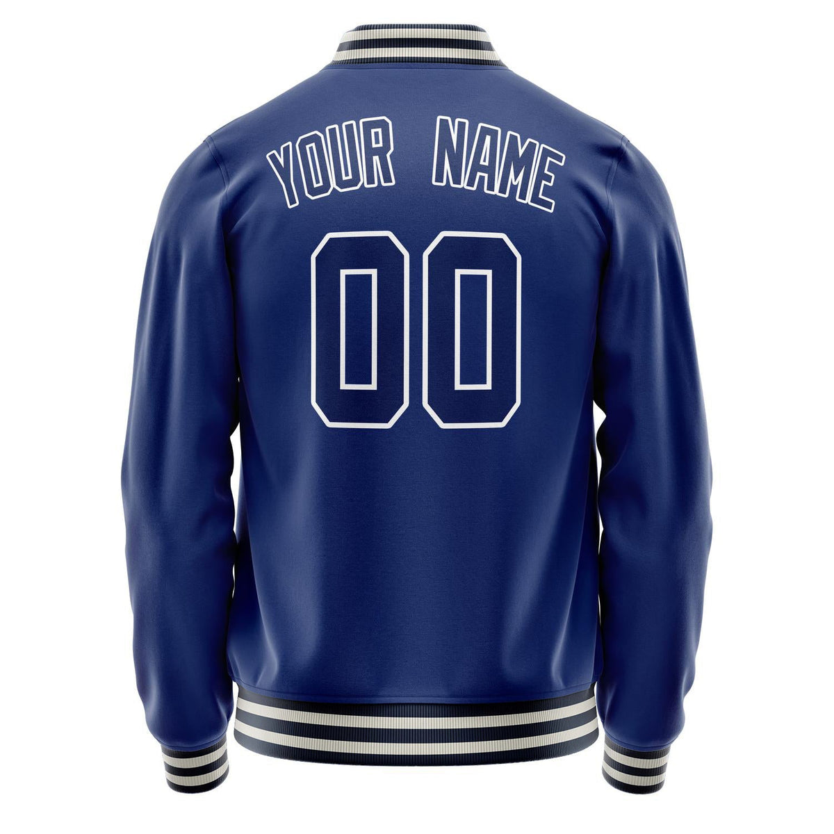 Custom Royal White Solid Color Varsity Letterman Jacket JA02240617XF537