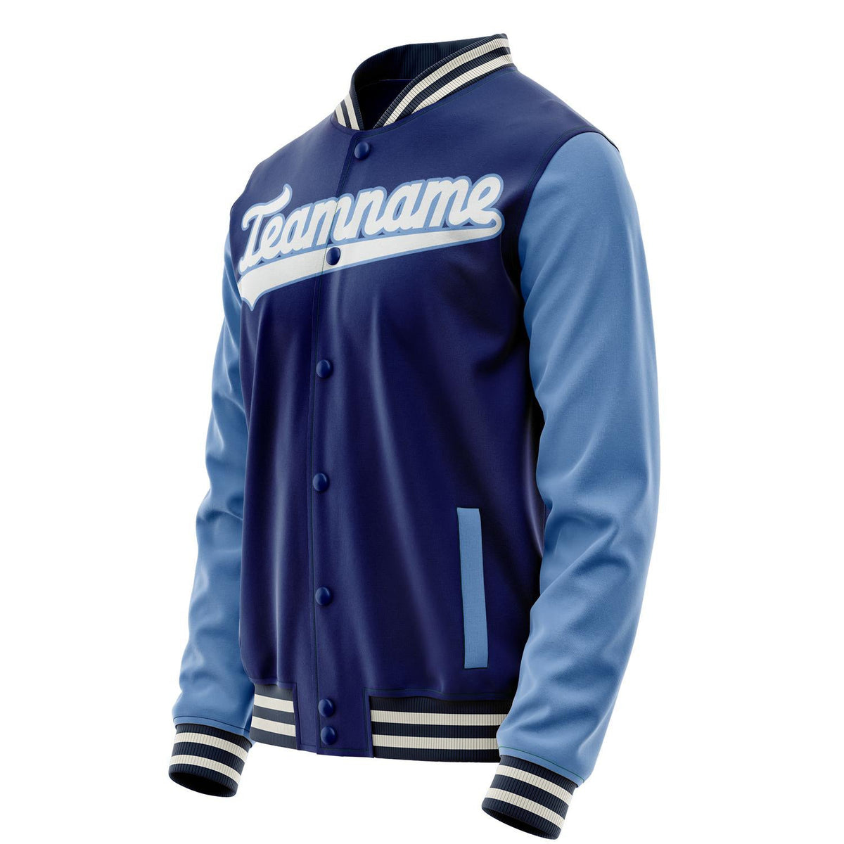 Custom Royal Light-Blue Solid Color Varsity Letterman Jacket JA02240617XF538