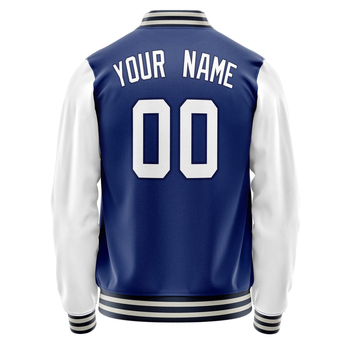 Custom Royal White Solid Color Varsity Letterman Jacket JA02240617XF556