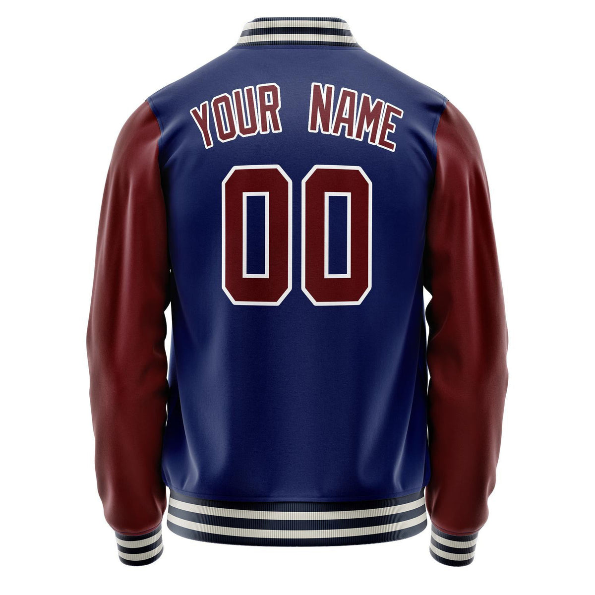 Custom Royal Brown Solid Color Varsity Letterman Jacket JA02240617XF557