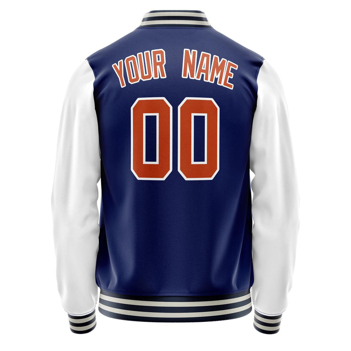 Custom Royal White Solid Color Varsity Letterman Jacket JA02240617XF559