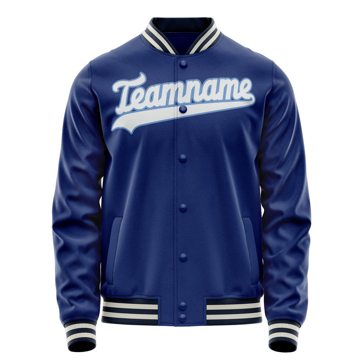 Custom Royal White Solid Color Varsity Letterman Jacket JA02240617XF563