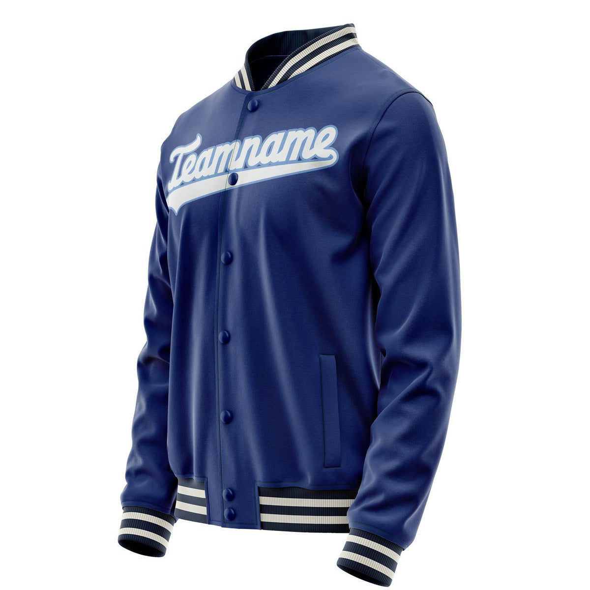 Custom Royal White Solid Color Varsity Letterman Jacket JA02240617XF563