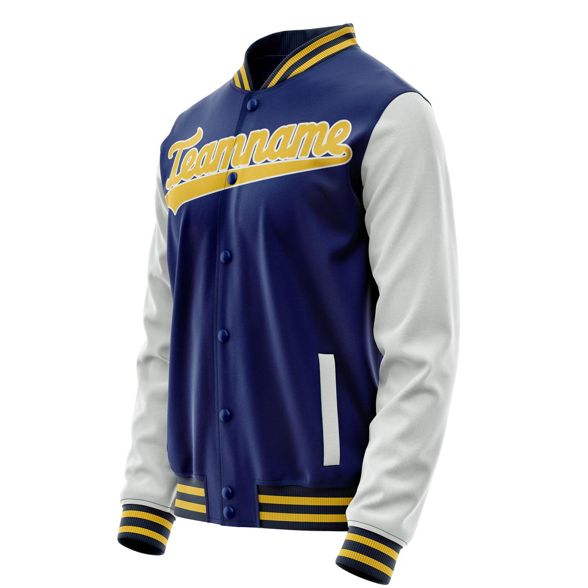 Custom Royal White Solid Color Varsity Letterman Jacket JA02240617XF567