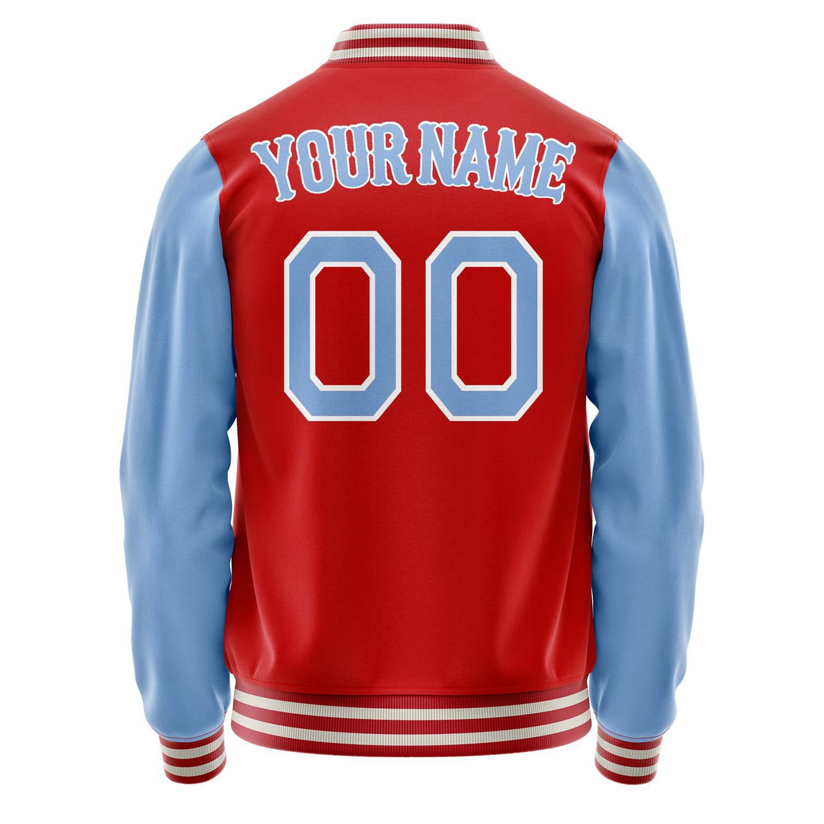 Custom Red Light-Blue Solid Color Varsity Letterman Jacket JA02240617XY413