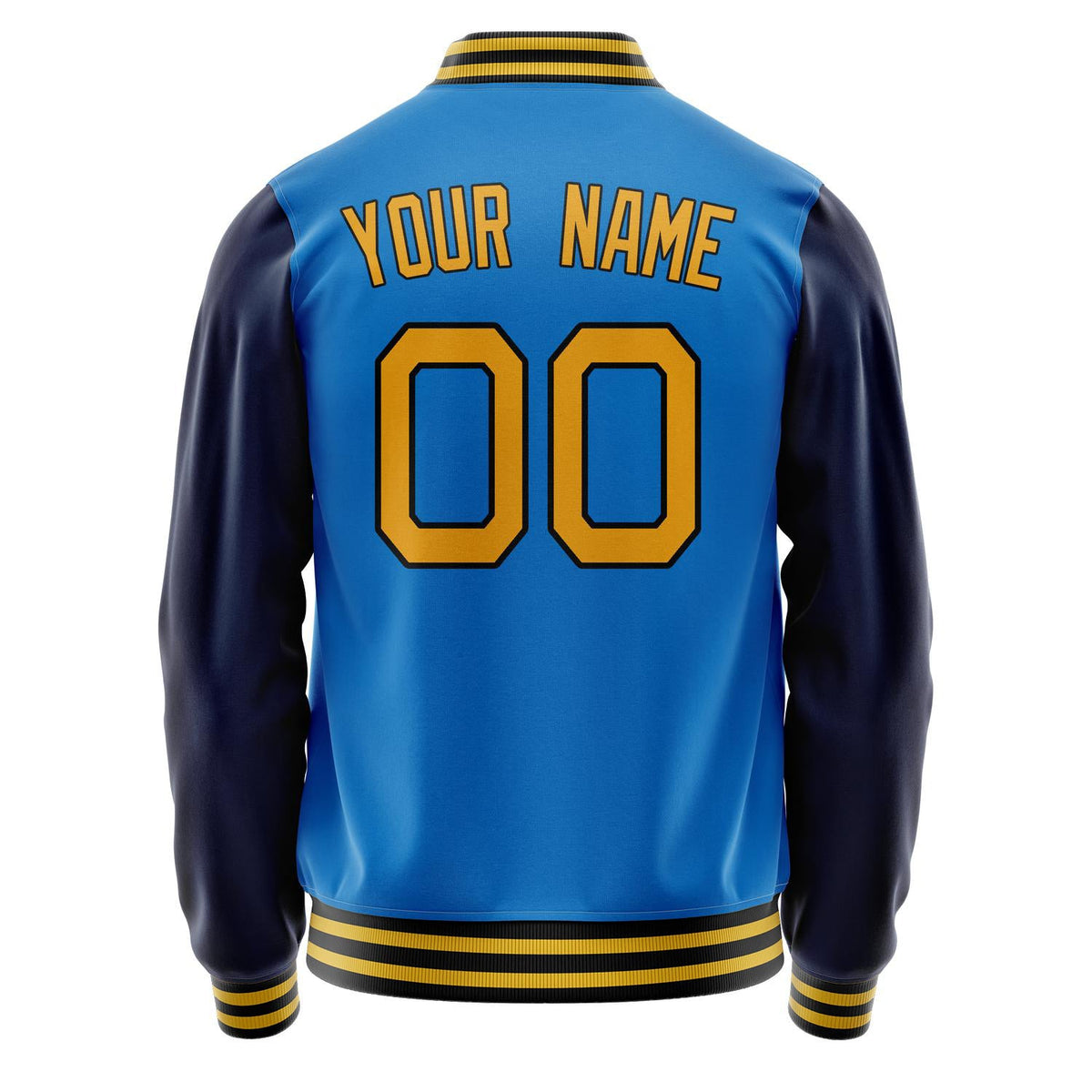 Custom Electric-Blue Navy Solid Color Varsity Letterman Jacket JA02240617YH127