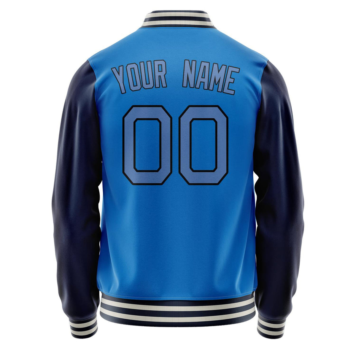 Custom Electric-Blue Navy Solid Color Varsity Letterman Jacket JA02240617YH128