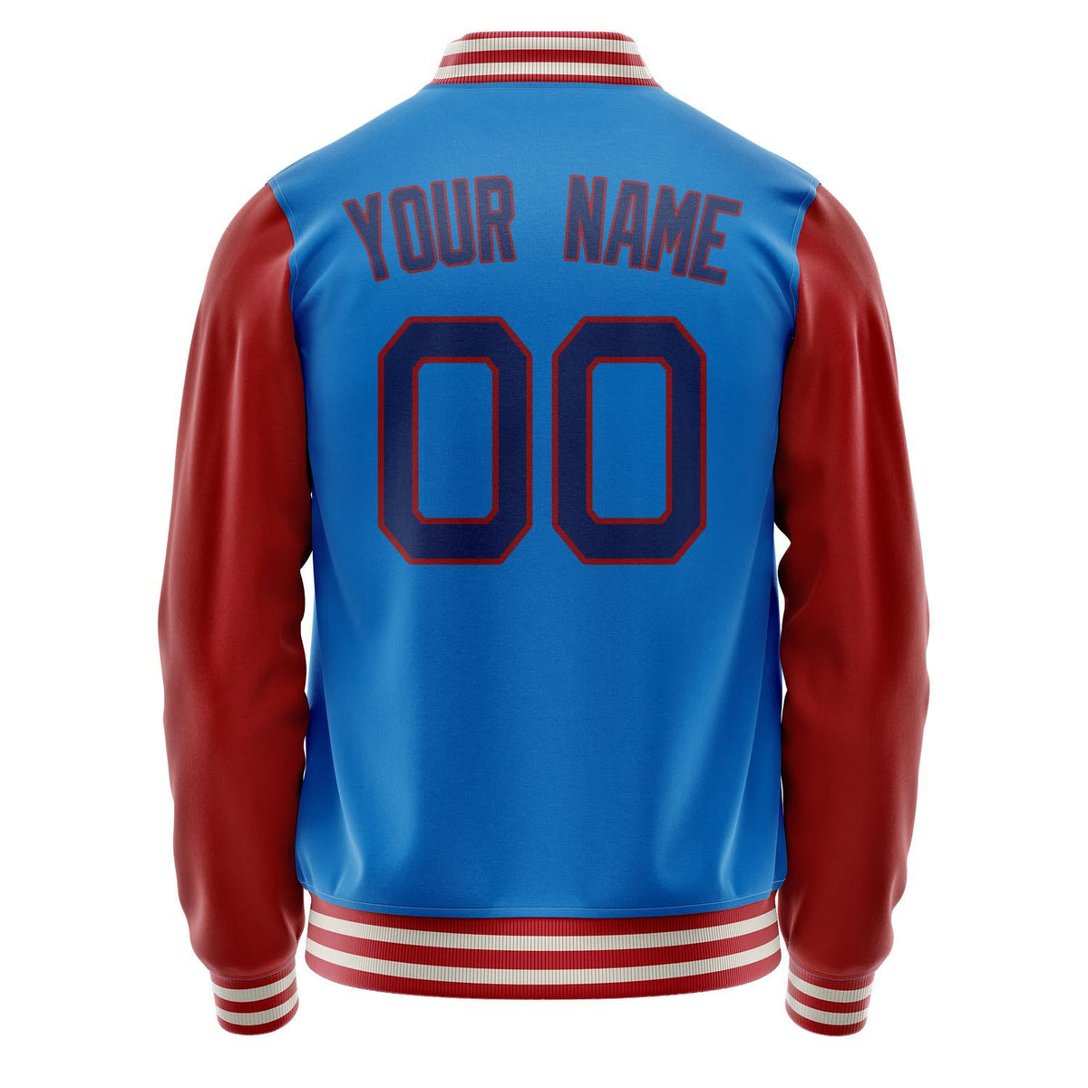 Custom Electric-Blue Texas-Orange Solid Color Varsity Letterman Jacket JA02240617YH131