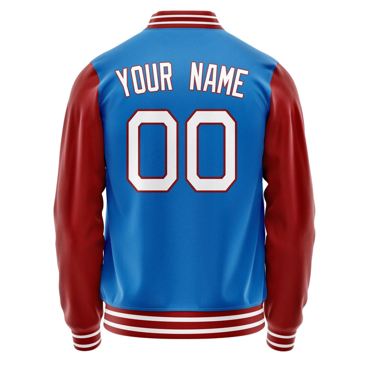 Custom Electric-Blue Crimson Solid Color Varsity Letterman Jacket JA02240617YH137